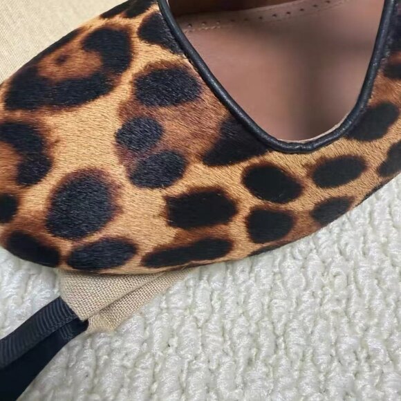 Alaia Leopard Haircalf Mary Jane Flats EU 38 / US 8 Tried On Only - Picture 3 of 7
